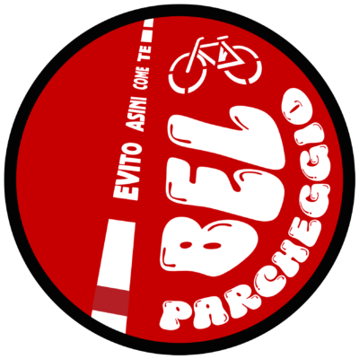 logo bel parcheggio - evito asini come te - parcheggio su pista ciclabile